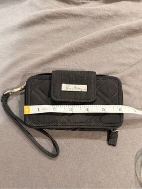 Vera Bradley Black Quilted Wristlet Wallet with Metal Logo